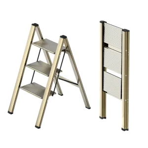 Zheng’s Way Portable Modern Steel Step Ladder Stool Folding Telescopic Ladders 150kg Capacity for Indoor Outdoor Use Storage