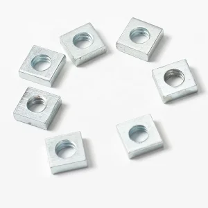 Zinc Plated Carbon Steel Square Nuts Flat Square Plate Nut for Channel and Machinery