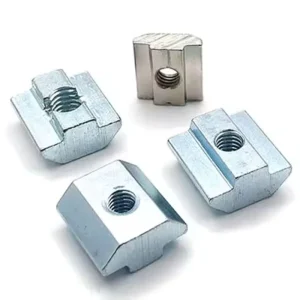 Zinc Plated Metric T slot Nuts Fully Threaded Class 4.8 6.8 CNC Machined Carbon Steel Sliding Nuts for Aluminum Profile Framing