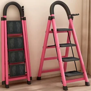 pink Step Kitchen Ladder Multipurpose Ladder Shelf Safety Locked Heavy Duty Opvouwbare Ladder